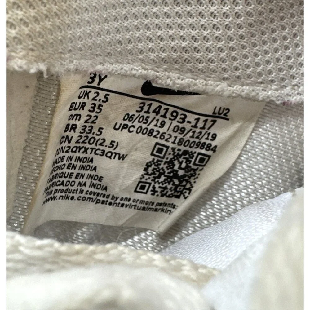 Nike Air Force 1 Shoes Youth Boys 3 Y White Leather Athletic Sneakers School Gym